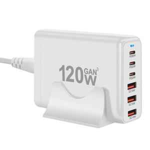 <span class=keywords><strong>Cargador</strong></span> de escritorio multifunción de 120W 3A3C con nitruro de galio y PD, con 6 puertos para carga directa de escritorio para <span class=keywords><strong>iPhone</strong></span> y Samsung - Product Image 2