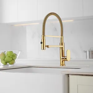 Lüks sıcak satış lavabo musluğu püskürtücü mutfak Modern mutfak musluk yüksek kalite gül altın altın çift kafa musluk