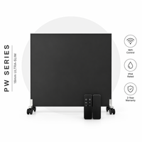 Calentador Infrarrojo para Baño IP44 de 350W, Panel Inteligente WiFi Ultrafino de 18mm, Ahorro de Espacio, Sin Luz, Sin Ruido, Calefacción Silenciosa para Áreas Húmedas