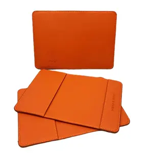 Porte-passeport et étiquette à bagages personnalisés en cuir pu saffiano orange