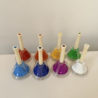 Musical Educational Toy for Kids Children Colorful Handbell Hand Percussion Bells Kit Learning Factory 8 Note Diatonic Metal