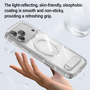 Funda para <span class=keywords><strong>iPhone</strong></span> 17 Pro Max con Soporte de un Solo Anillo y Orificio Grande, Carcasa Transparente Magnética Protectora - Product Image 3