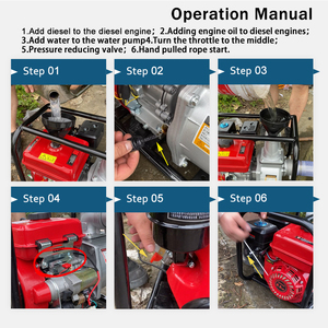 Máy bơm nước động cơ diesel 5HP Máy bơm nước động cơ diesel cánh quạt kép 2 inch - Product Image 5