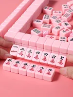 Mini tuiles de Mahjong pliables modernes en mélamine, boîte en alliage d'aluminium, pour voyage en extérieur, camping, dortoir, divertissement pratique et mignon