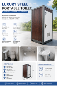 Cabine de Douche et Toilettes Chimiques Portables en Acier Intégral Durable <span class=keywords><strong>pour</strong></span> Camping - Product Image 6