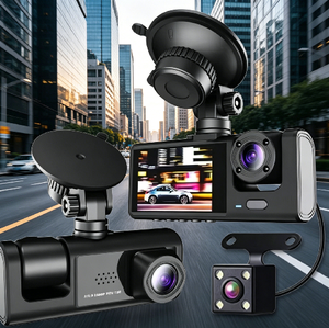 Caméra embarquée 3 canaux 1080P avec enregistrement en boucle, Wi-Fi, capteur G, caméra DVR HD pour voiture, caméra embarquée tendance pour voiture - Product Image 1