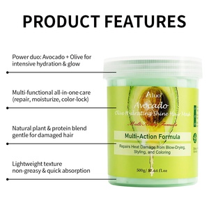 Maschera per <span class=keywords><strong>Capelli</strong></span> Nutriente all'Olio di Avocado <span class=keywords><strong>e</strong></span> Oliva con Proteine <span class=keywords><strong>e</strong></span> Biotina, Formula 2-in-1 per Riparazione da Danni Termici, Etichetta Privata - Product Image 4