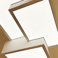 Plafond en tissu tendu PVC ignifuge et résistant au feu avec cadre en aluminium, boîte à lumière LED 10000 lumens