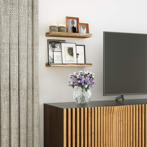 Set di 2 scaffali galleggianti in <span class=keywords><strong>legno</strong></span> <span class=keywords><strong>rustico</strong></span> per uso ufficio cucina da bagno - Product Image 2