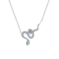 S925 collier en argent femmes à la mode lumière luxe Moissanite série géométrique en forme de serpent pendentif accessoire chandail chaîne
