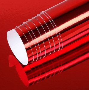 Enveloppe de voiture miroir haute brillance auto-adhésif PVC vinyle extensible couvrant le corps autocollant décoratif changé <span class=keywords><strong>Film</strong></span> de couleur rouge - Product Image 1