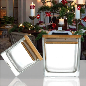 蓋付き正方形クリスマスキャンドル容器スタンド、ホームデコレーション用 - Product Image 5