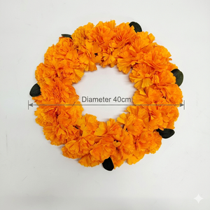 Decorazione per il Giorno dei Morti Messicano, Ghirlanda di Fiori di Calendula Arancioni Artificiali - Product Image 6