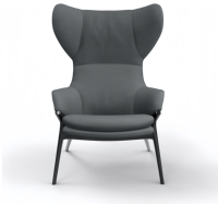 Fauteuil de détente moderne luxueux en tissu avec dossier haut, canapé de luxe, pieds en bois massif et métal, meubles de salon