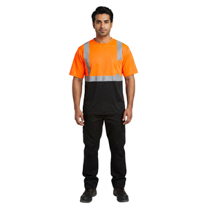 Ventes chaudes - Chemise de travail réfléchissante à manches courtes, personnalisée, haute visibilité, respirante, pour la construction - Product Image 1