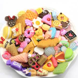 100 Pezzi Cabochon in Resina con Disegni di Dolci, Caramelle, Ciambelle, Biscotti e <span class=keywords><strong>Torte</strong></span>, Decorazioni per Artigianato - Product Image 2