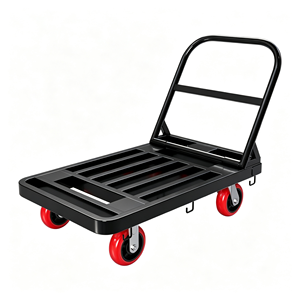 Chariot de manutention utilitaire, chariot à main pliable robuste, chariot à plateau pliable avec roues pivotantes 660 lb pour entrepôt, garage - Product Image 1