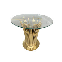 Table à gâteau en acier inoxydable et cristal, design moderne minimaliste de luxe, détachable, pour la décoration de mariage et l'utilisation en hôtel