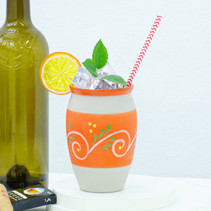 12oz Auténticos Cantaritos Mexicanos Jarritos De <span class=keywords><strong>Barro</strong></span> Bebidas Frías Bebidas Tazas De Arcilla De Cerámica Natural Tazas - Product Image 5