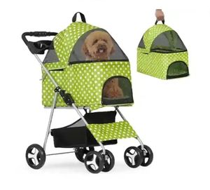 बैंक लक्जरी सुंदर गुलाबी 4 पहियों पोर्टेबल पालतू कुत्ते बिल्ली आउटडोर कैरियर - Product Image 5