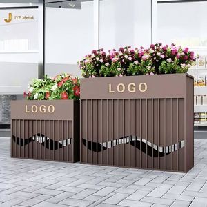 Maceta Moderna y Duradera de Acero Inoxidable Cepillado EX1028, Maceta Decorativa para Plantas de Piso, para Jardín, Villa de Lujo, Vestíbulo de Hotel - Product Image 6