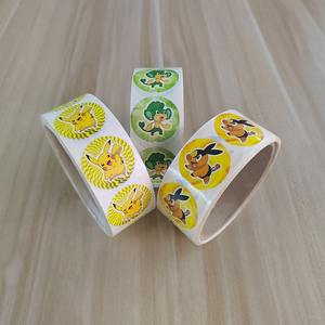 Pokémon Go Pikachu créatif dessin animé vacances décoratif en gros étiquettes personnalisées rouleau d'autocollant en vinyle Transparent - Product Image 5