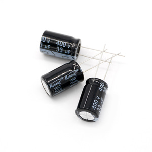 Aluminum Electrolytic Capacitor 33uF 400V 13x21mm Through Hole High Ripple Low Impedance - Product Image 2