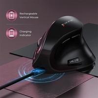 Ratón Inalámbrico Óptico Vertical Dual JOMAA 2.4G para Juegos, para Portátil/Notebook Mac, 9 Botones, Recargable, Ergonómico para Diestros