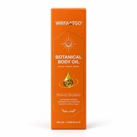Boîte pliante personnalisée portable orange pour huile corporelle botanique et crème contour des yeux, avec protection UV inversée et gaufrage pour emballage cosmétique