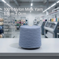 FEDERGARN 100% Nylon 6 Nerzgarn 1,3mm 2mm 4mm 8mm Nerz-Stil Tierhaar Weich Farbig Stricken OEM-Bestellung