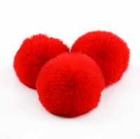 Pompons en fausse fourrure de lapin de 5 cm personnalisables en gros, ornements en boules de pompons doux et duveteux pour la décoration de sacs