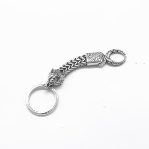 Yunnique – porte-clés en acier inoxydable avec tête de loup, pendentif, cadeau unisexe, bijoux, accessoire de charme en forme d'animal - Product Image 4