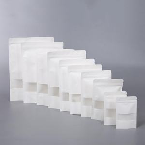 Bolsas de Papel Kraft Blancas Reutilizables de Alta Calidad con Ventana y Logotipo Personalizado, Diseñadas para Alimentos, Dulces y Bocadillos OEM/ODM - Product Image 3