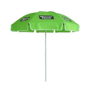 الترويجية مخصص طلاء مقاوم للأشعة فوق البنفسجية حماية مظلة الشاطئ في الهواء الطلق الإعلان مظلة واقية من الشمس مع شعار طباعة