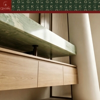 GOLDKING Moderner Grüner Onyx-Marmor Waschtisch Wandmontiert Einzelwaschbecken Mit Schublade für Villa-Apartment-Projekte