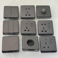 Interruptor de Luz de Pared Europeo 16A 2026, Nuevo Panel de 86 PC, Regulador de Intensidad, Ventilador, 250V 13A, Enchufe Universal UK, USB-C, Eléctrico, Gris, Moderno
