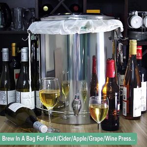 Sacs de brassage réutilisables (lot de 2) en maille fine 250 microns pour bière 5 gallons avec cordon de serrage pour presser le vin de fruits et filtrer le brassage en sac - Product Image 2