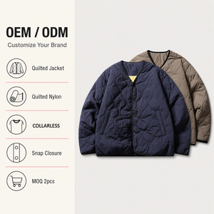 Giacca Interna Trapuntata Senza Collo OEM, Resistente al Vento con Cuciture Ondulate, Leggera e Portatile, Abbigliamento Autunnale per Uomo - Product Image 1