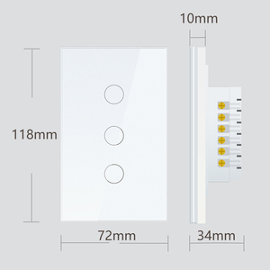 CNSKOU buen <span class=keywords><strong>precio</strong></span> EE. UU. 1/2/3/4 Gang Smart Home Touch Light Switch y Socket Interruptor Inteligente Wifi Tuya Smart Switch - Product Image 6