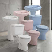 Usine directe articles sanitaires salle de bain en céramique évier de toilette Combo intérieur Vistaar S piège ensemble de toilette et lavabo piédestal ensemble