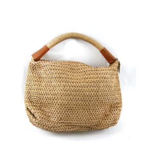 Bolso de compras artesanal de estilo Vintage para mujer, bolso de mano <span class=keywords><strong>Ibiza</strong></span>, bolso de playa de papel de estilo veraniego de paja de alta calidad, bolso de algodón para mujer - Product Image 3