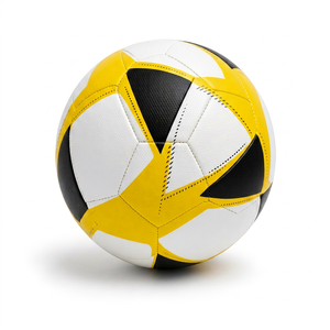 Ballon de football de qualité supérieure, marque privée, blanc, jaune, noir, entraînement professionnel, durable, emballage gonflé 0.4-0.45 - Product Image 1