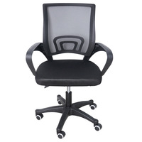 Chaise de bureau ergonomique en maille, pivotante, réglable en hauteur, avec dossier carré, pour dortoir et maison