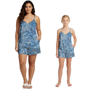 Trajes enterizos sexys para mujer, body personalizado con estampado tribal samoano y fijiano, monos para niñas, conjuntos <span class=keywords><strong>de</strong></span> mamá e hija, shorts hawaianos. - Product Image 6