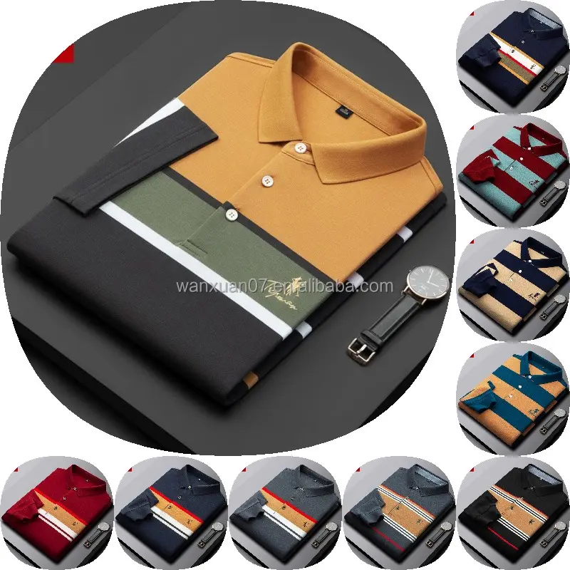 2023 new men's business polo shirt 200g polo t-shirt short sleeve wholesale