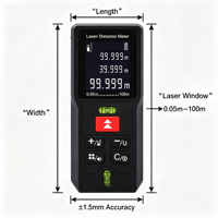 Télémètre laser portable 100m, affichage LCD, double niveau à bulle pour la décoration intérieure et la topographie