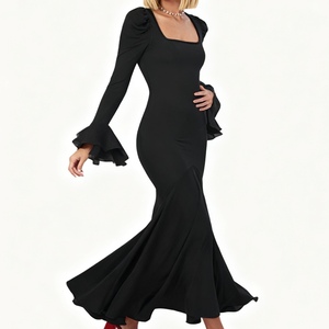 ชุดเดรสแฟชั่นแขนยาวคอเหลี่ยมเซ็กซี่สำหรับผู้หญิง - Product Image 5