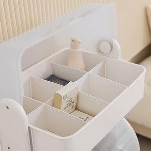 New Cocomaam 3-Tier Covered <b>Storage</b> <b>Trolley</b> Dustproof Plastic Hand Cart Home <b>Kitchen</b> Nursery Mobile Organizer - Product Image 6