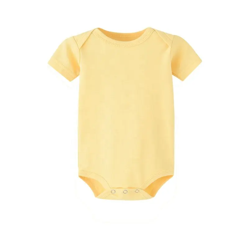 Venta al por mayor mono liso mono de verano mamelucos ropa sólida niños monos 100% algodón niñas ropa de bebé recién nacido