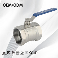 Vanne à bille manuelle en acier inoxydable 304, 1 pièce, filetage NPT 1/2 pouce, vanne à bille monobloc pour eau, huile, gaz